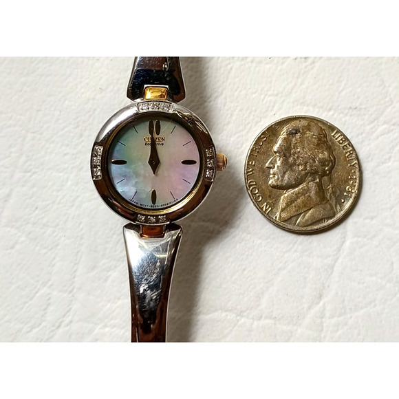 Citizen Eco-Drive Silhouette Bangle Ladies Watch with Mother of Pearl Dial B023 main image 15